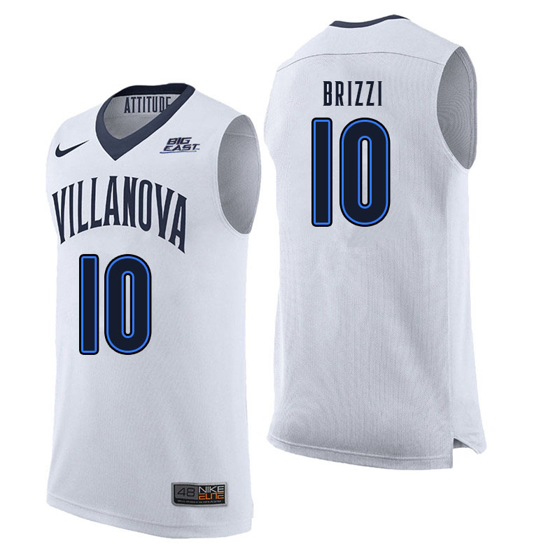 Men #10 Angelo Brizzi Willanova Wildcats College Basketball Jerseys Sale-White - Click Image to Close